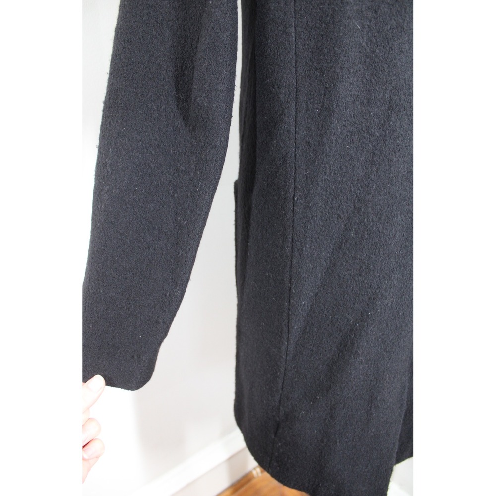 Moth Anthropologie S Black 100% Boiled Wool Hooded Coat Jacket - Picture 6 of 10